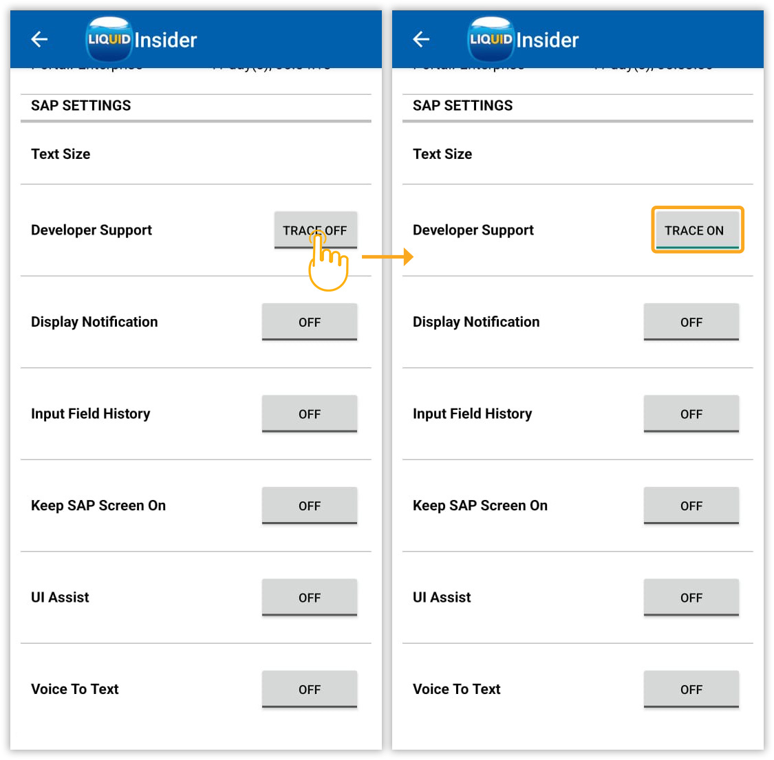 Turning TRACE ON saves logs; prompts to send files to Synactive on next activation