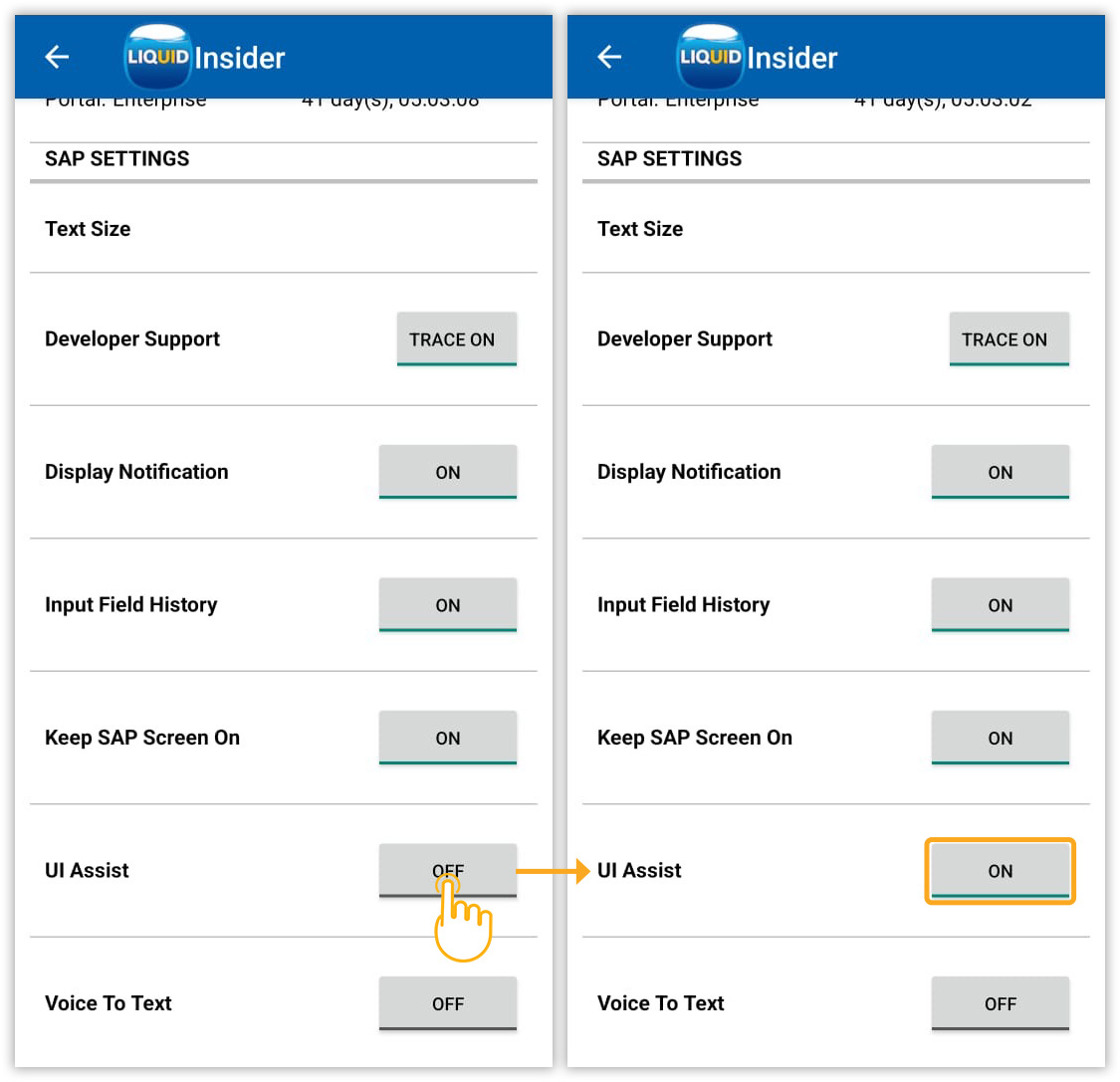 Keeps screen active during inactivity to maintain SAP connection and session progress