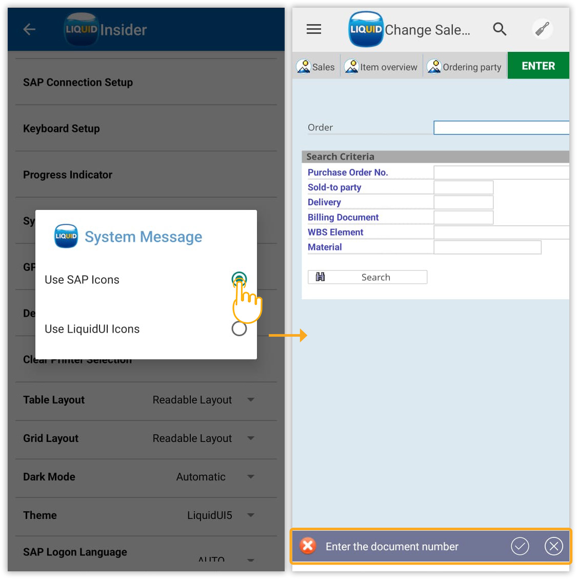 Enable SAP-style icons before system messages by selecting Use SAP Icons