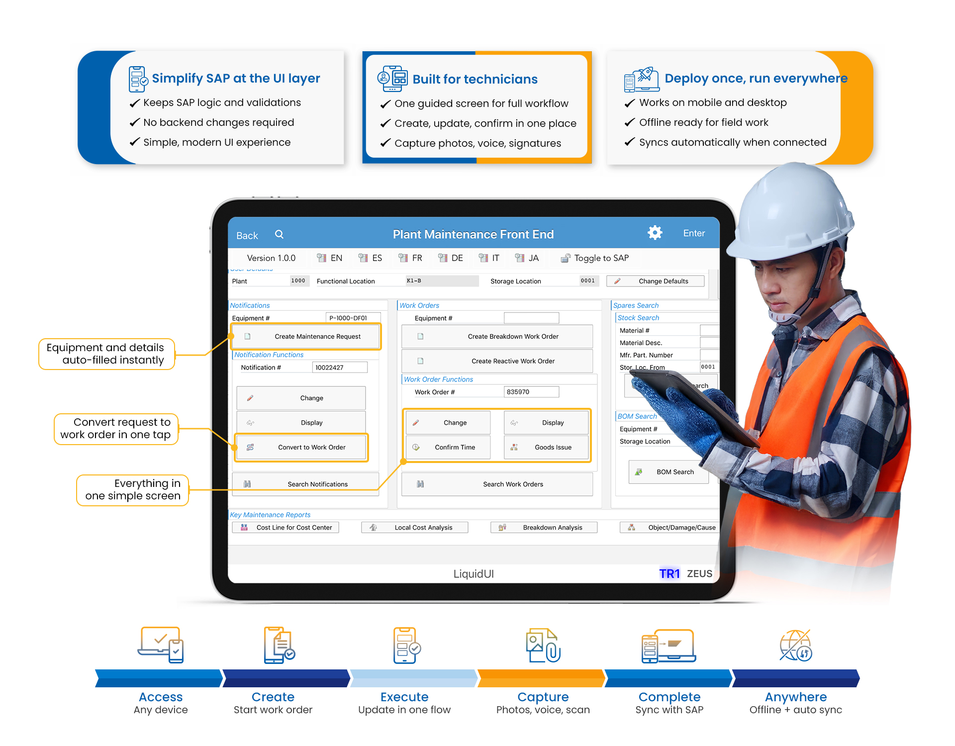SAP PM workflow using Liquid UI