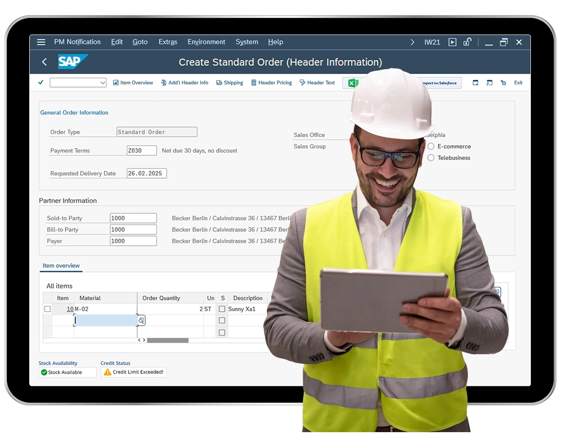SAP sales order management without custom apps using Liquid UI