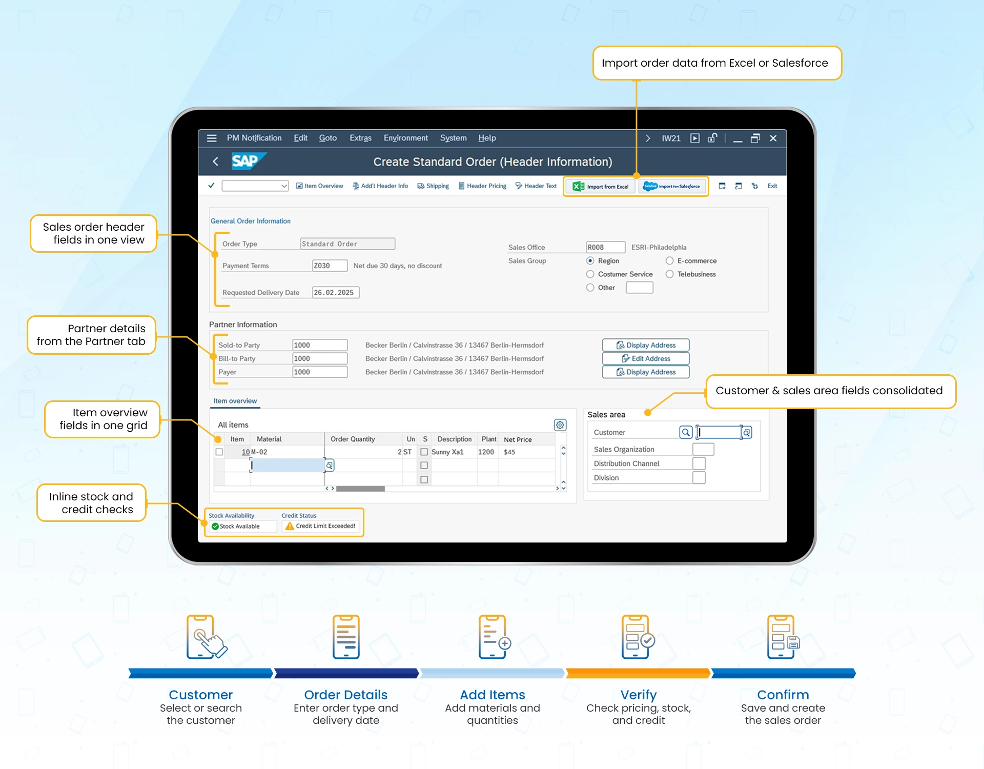 Simplified SAP SD workflows for sales order processing
