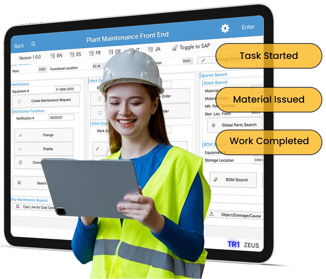 SAP PM mobile app without custom apps using Liquid UI