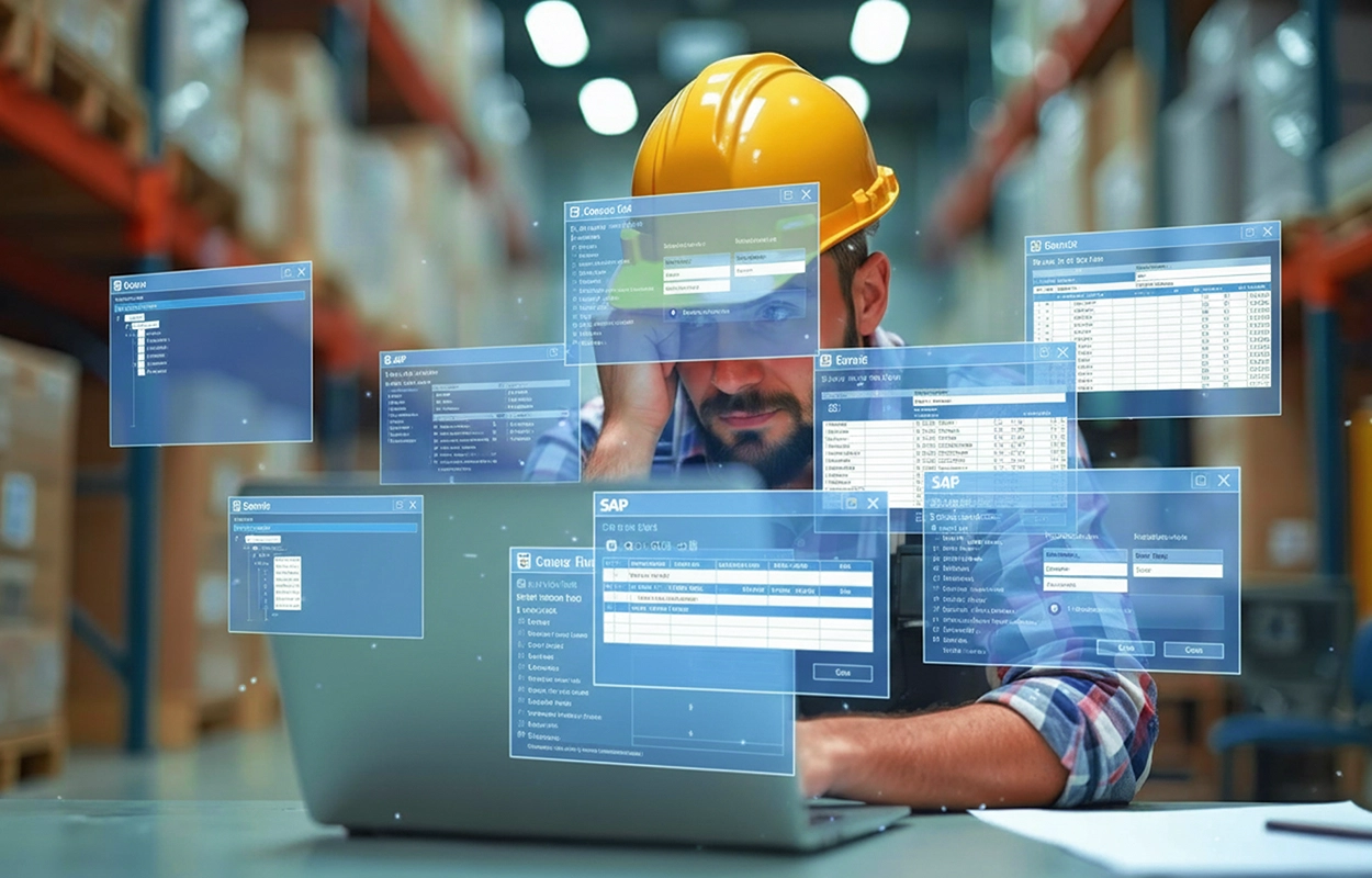 SAP user struggling with multiple data entry screens in logistics