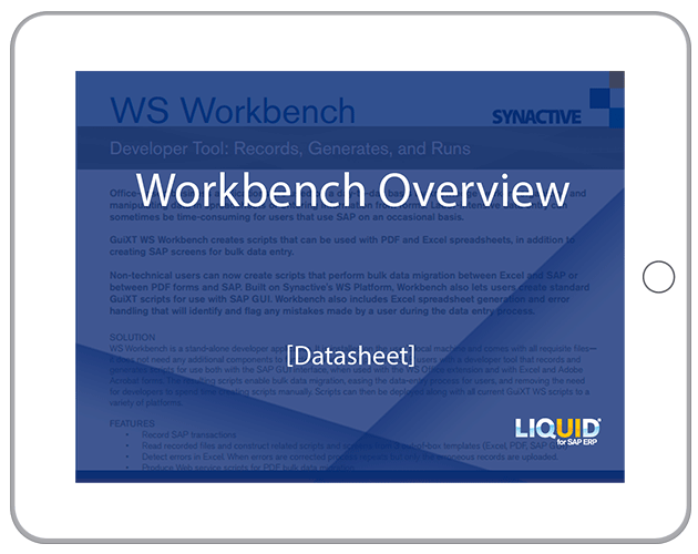 Simplify SAP data entry and synchronization with Liquid UI Workbench