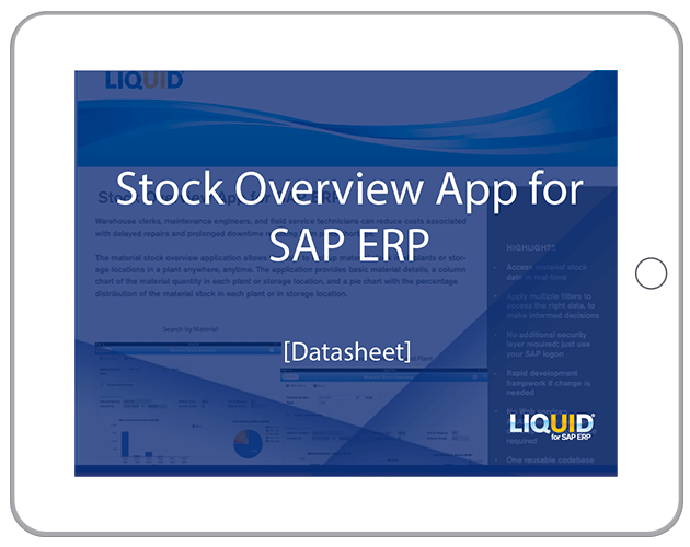 Access SAP stock and material information through a simplified overview interface